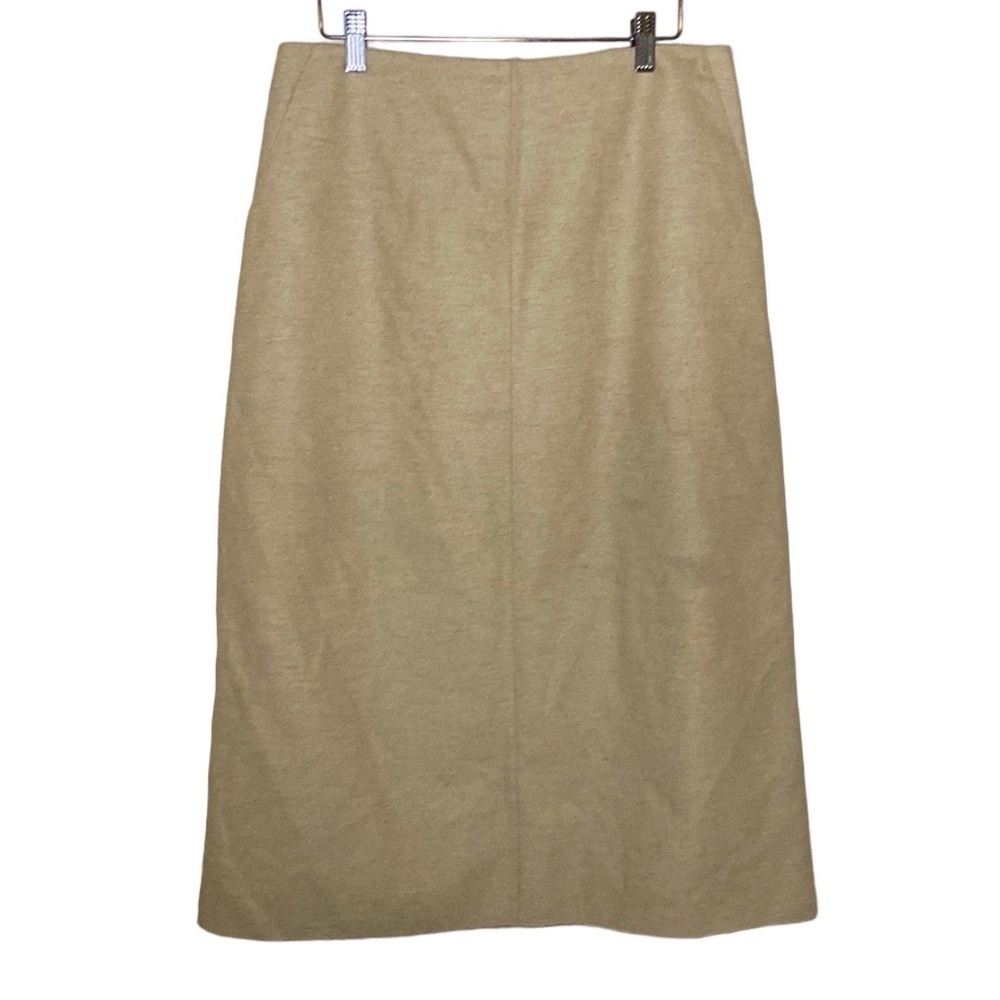 Black Label Ralph Lauren Wool Silk Blend Midi Tan A-Line Skirt 10